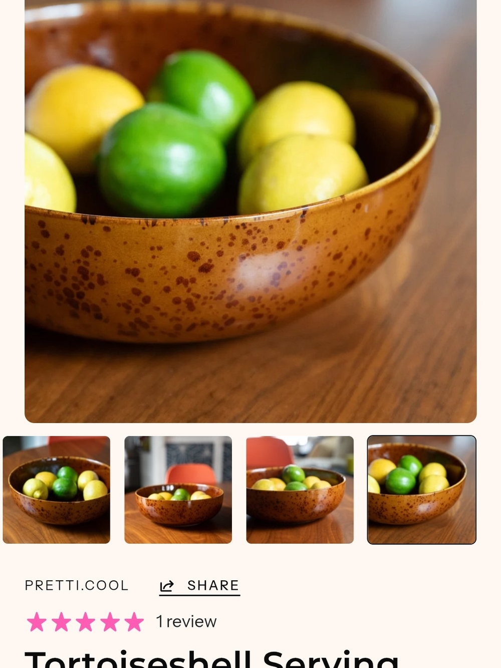 Tortoiseshell Serving Bowl - Brown
